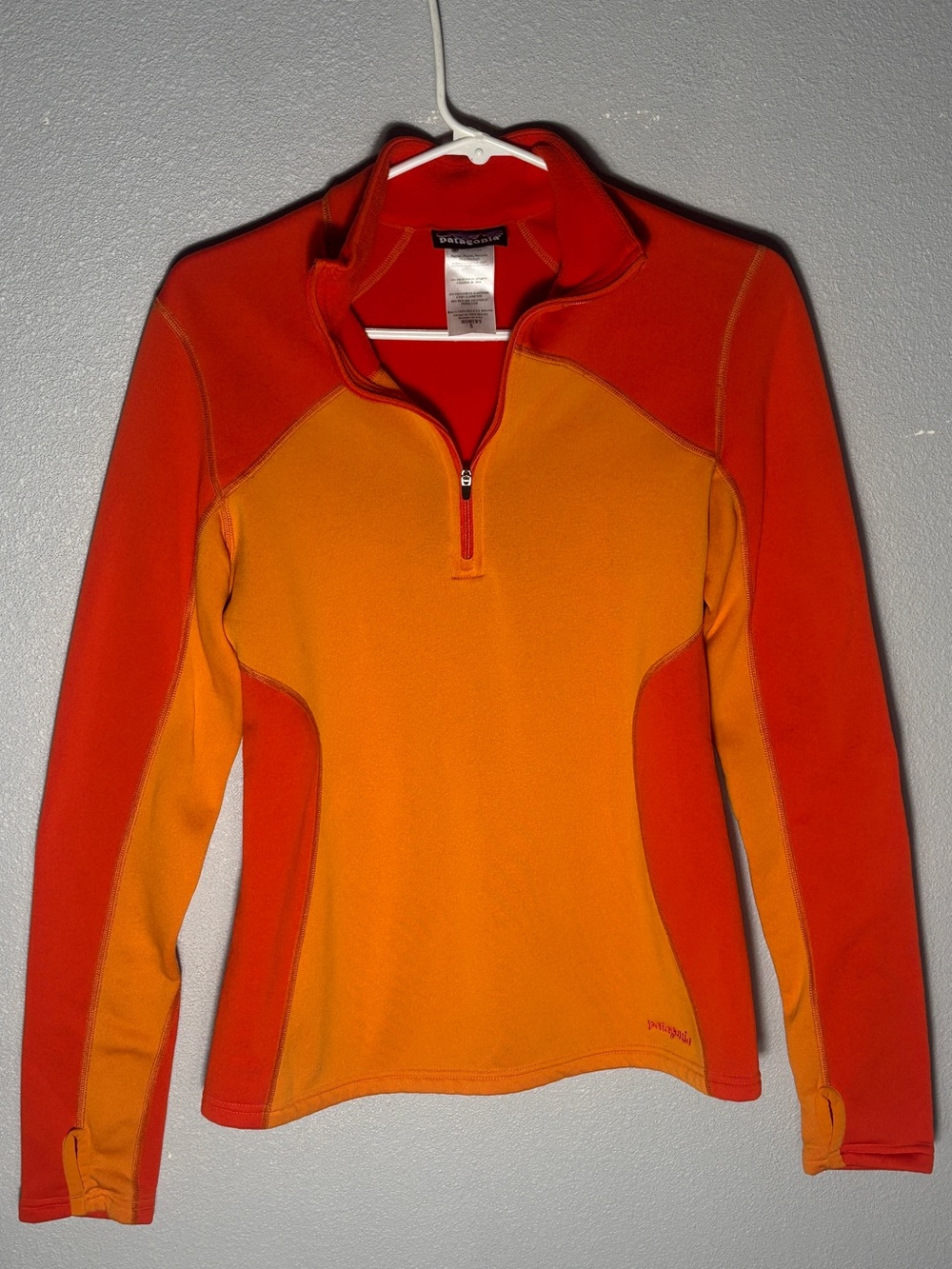 Patagonia Capilene 4 Expedition Weight Quarter-Zip Fleece Pullover Orange Size S